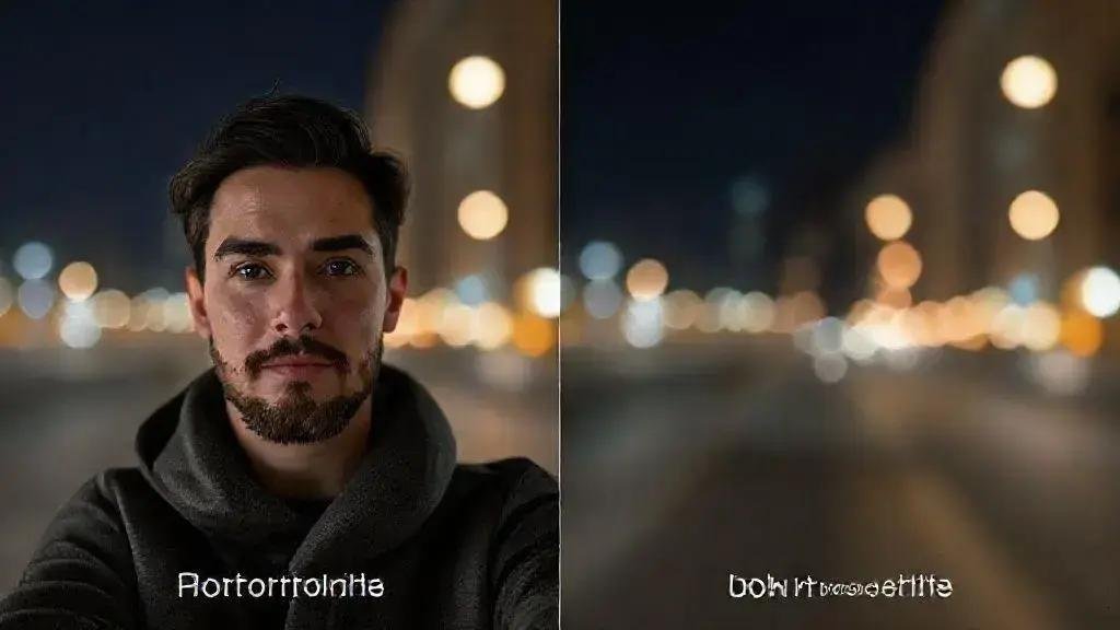 Análise das funcionalidades de modo retrato e noturno